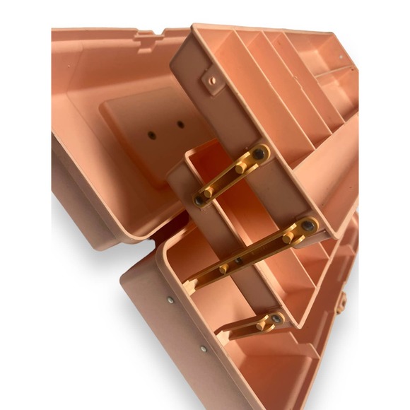 Vtg CABOODLES 80's Make-Up Storage Case - Peach - RARE Color | Vintage - Picture 6 of 9